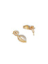 Gold Toned AD Studded Minimal Leaf Design Pendant Jewellery Set
