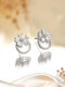 925 Sterling Silver Zircon & Pearl Embellished Floral Minimal Studds Earrings