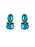 Oxidised Turquoise Blue AD Stone Studded Minimal Earring