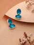 Oxidised Turquoise Blue AD Stone Studded Minimal Earring