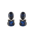 Oxidised Royal Blue AD Studded Statement Earrings