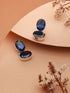 Oxidised Royal Blue AD Studded Statement Earrings