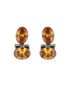 Oxidised Yellow Stone Studded Statement Earrings