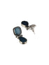 Oxidised Blue Stone Studded Statement Earring