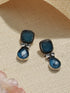 Oxidised Blue Stone Studded Statement Earring