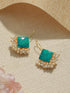 Gold Plated Turquoise Blue & Pearl Beaded Hoop Earrings