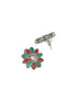 Oxidised Red & Green Stone Studded Pendant Jewellery Set