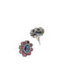 Oxidised Red & Blue Stone Studded Statement Pendant jewellery Set
