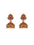 Gold Plated Green Stone Studded Peacock temple Jewellery Set