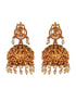Gold Plated lakshmi Motif Temple Jhumka Earrings