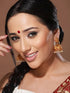 Gold Plated lakshmi Motif Temple Jhumka Earrings