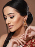 Gold Plated Peacock Figure temple Jhumka Earrings