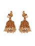 Gold Toned Red Peacock Designer Jhumka Earrings