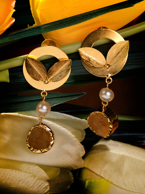 GoldToned Contemporary Drop Earrings