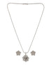 Silver Plated AD Studded Rose Statement Combo Jewellery Set