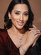 Silver Plated AD Studded Rose Statement Combo Jewellery Set
