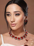 Cushion Cut SemiPrecious Stones & Pearl Beaded Choker Jewellery Set
