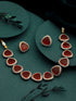 Cushion Cut SemiPrecious Stones & Pearl Beaded Choker Jewellery Set
