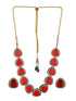 Cushion Cut SemiPrecious Stones & Pearl Beaded Choker Jewellery Set
