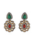 Gold Plated Multi Colored & Pearl Beaded Polki Choker Jewellery Set