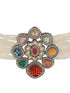 Gold Plated Multi Colored & Pearl Beaded Polki Choker Jewellery Set