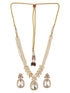 GoldPlated White Uncut Polki & Pearl Beaded Choker Jewellery Set