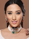 GoldPlated Multi Stone Pearl Beaded Floral Choker Jewellery Set