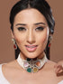GoldPlated Multi Stone Pearl Beaded Floral Choker Jewellery Set