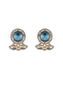 GoldPlated Blue Uncut Polki Pearl Beaded Choker Jewellery Set