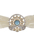 GoldPlated Blue Uncut Polki Pearl Beaded Choker Jewellery Set
