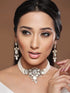 GoldPlated White Uncut Polki & Pearl Beaded Floral Choker Jewellery Set