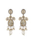 GoldPlated White Uncut Polki & Pearl Beaded Floral Choker Jewellery Set