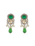 White & Green Studded Pearl Beaded Multistrand Handcrafted Choker Jewellery Set