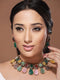 Gold Plated Multi Polki Kundan Studded Pearl Beaded Jewellery Set