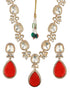 Victorian Ruby Dual Tone Uncut Polki Kundan Jewellery Set
