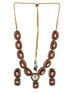 Gold Toned Red KundanStudded & Beaded Jewellery Set