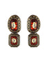 Gold Toned Red KundanStudded & Beaded Jewellery Set