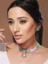 Exquisite Multi Moissanite Pearl Beaded Choker Set