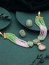 Exquisite Multi Moissanite Pearl Beaded Choker Set
