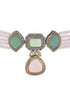 Exquisite Multi Moissanite Pearl Beaded Choker Set