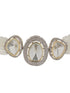 Gold Toned White Moissanite AD Studded Pearl Beaded Statement Choker Jewellery Set