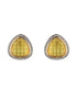 Oxidised Yellow AD Studded Minimal Studs Earrings