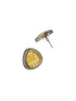Oxidised Yellow AD Studded Minimal Studs Earrings