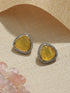 Oxidised Yellow AD Studded Minimal Studs Earrings