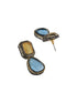 Gold Oxidised Yellow AD Stone Designer Handcrafted Drop Earrings