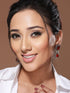 Gold Oxidised Red Ruby Handcrafted Statement Earrings