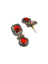 Gold Oxidised Red Ruby Handcrafted Statement Earrings