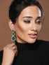 Gold Oxidised Green AD Handcrafted Designer Earrings