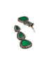Gold Oxidised Green AD Handcrafted Designer Earrings