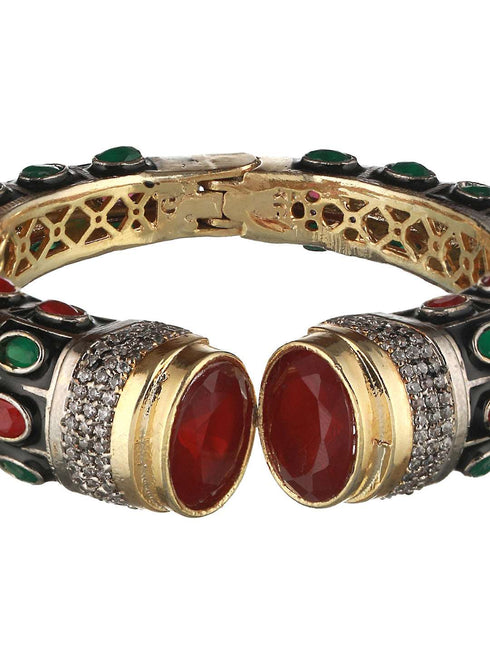 Enamelled Multi AD Studded Statement Cuff